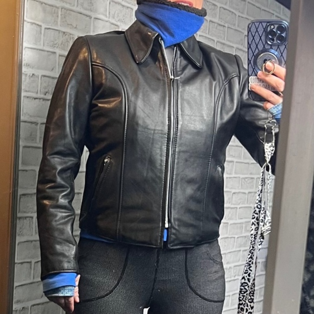 VINTAGE |•ESPRIT•| 100% Genuine Leather Jacket Zip Out Plush Insulation